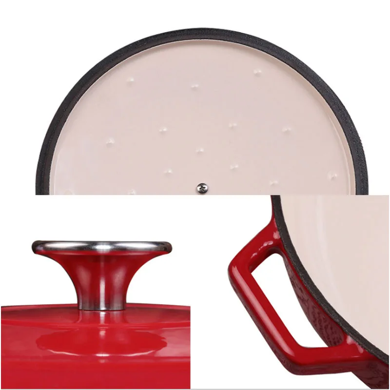 25CM-Cast-Iron-Enamel-Seafood-Stew-Soup-Pot.jpg 25 Cm -Es Öntöttvas Zománc Tenger Gyümölcsei Pörkölt Leves Edény - Image 4