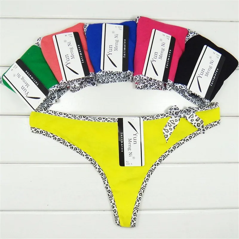 

Free Shipping 5pcs/lot Women's Cotton Panties Girl Briefs Sexy Thong Low-waist Ladies Underwear T Passion 87271