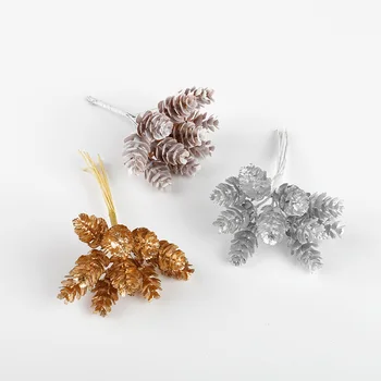 

10 Pieces christmas Pinecone home decoration accessories wedding garland candy box gift brooch diy flowers for scrapbooking vase