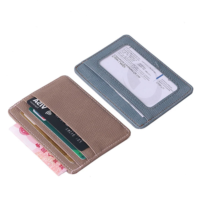 Lizard Pattern Leather Credit Card Holder Small Double sided Card Wallet Men Women ID Bank Case Multi-card slot Mini Purse