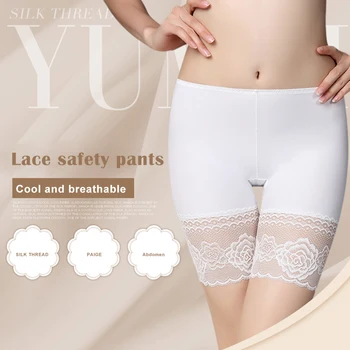 

Summer Non-Marking Safety Pants Lace Mid Waist Five-Point Anti-Glare Under Dresses Undershorts for Women Girl d88