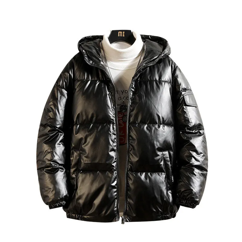 Hot Product Winter Jacket Men's Warm Fashion Parka Men Casual Shiny Hooded Coat Mens Wild Loose Plus Cotton Thick Jacket Male Clothes M-5XL
