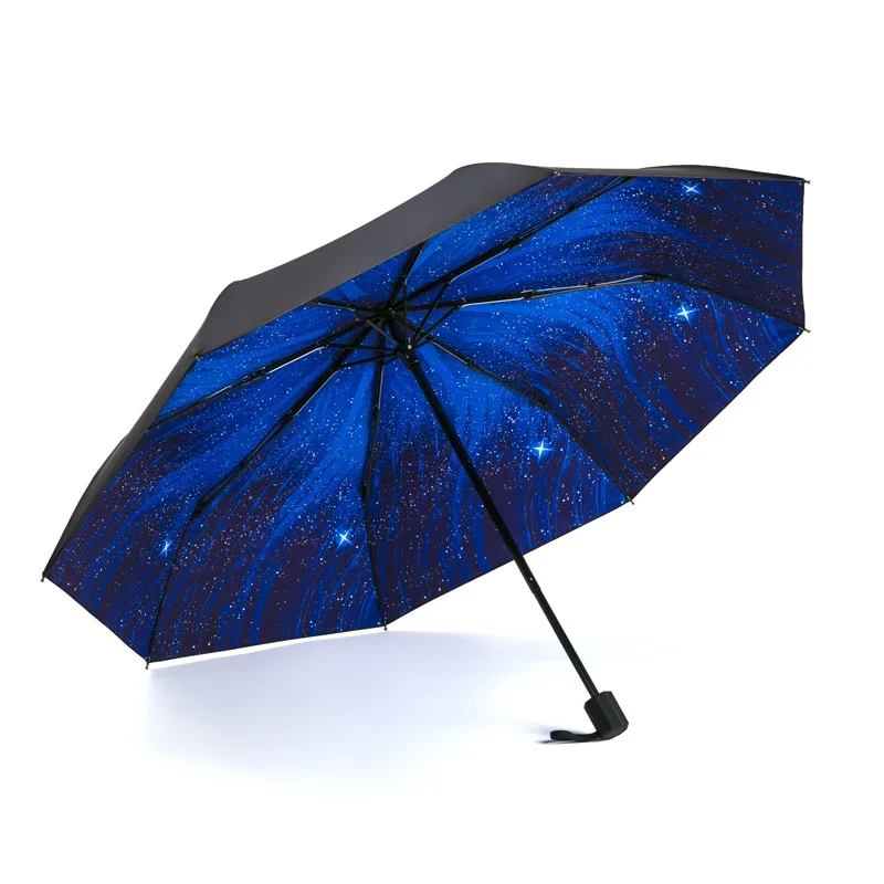 

Clear Umbrella Woman Fashion Black Glue Umbrellas Manual Close 3 Folding Umbrella Outdoor Travel Goods