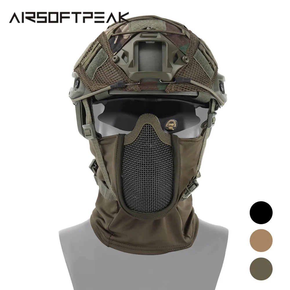 Comprar AIRSOFTPEAK táctico cara completa máscara de caza cabeza de Balaclava máscara de malla Airsoft Paintball máscara protectora CS máscara de estilo Ninja