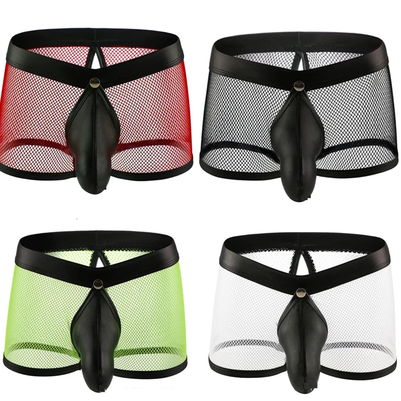 

Wholesale Men Soft Mesh Underwear Ice-Silk mesh Sexy Gay Sissy Tanga Hombre Jockstrap Penise Bag Breathable Thin Men Underwear