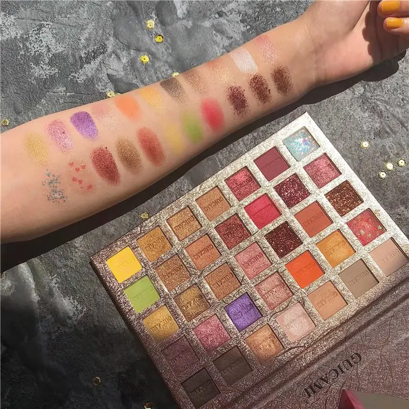 Champagne Gold Foil 35 Color Eyeshadow Palette Matte Mashed Potato Unicorn Glitter Makeup Palette 2