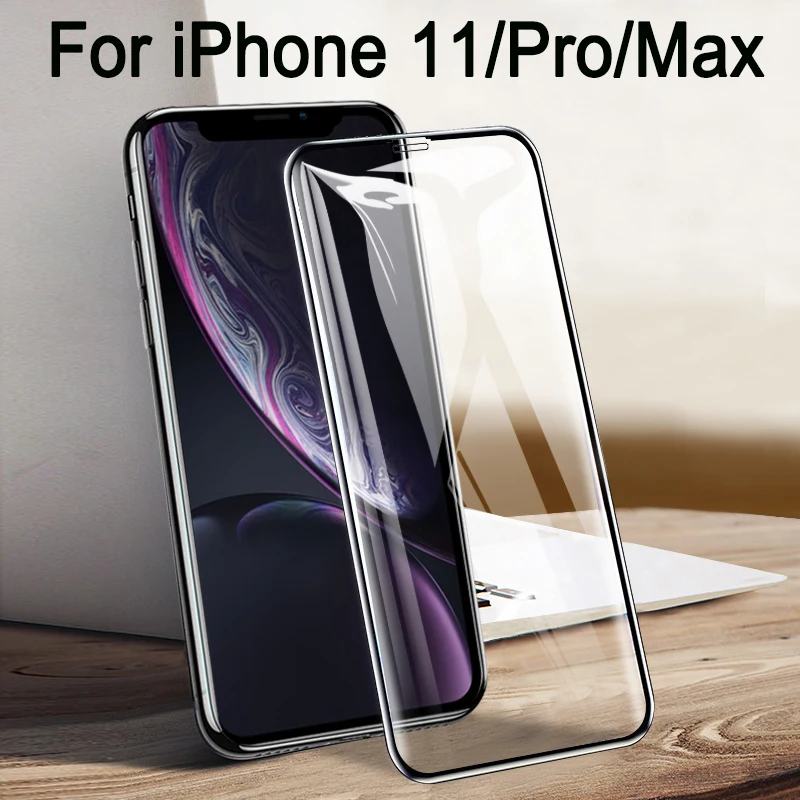 5pcs 11pro Max Protective Glass On For iphone 11 Pro Max Screen Protector for i11 11pro max white Film Tempered Glass 9D black
