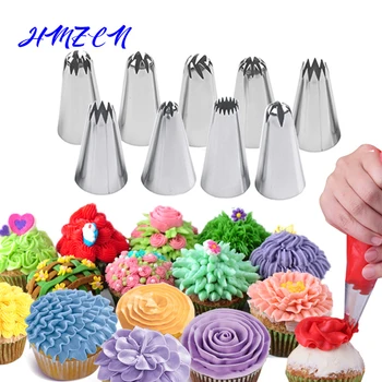 

8Pcs/Set Large Size Premium Stainless Steel Piping Nozzles Russian Rose Pastry Tips Cake Cream Cupcake Decorating Tools