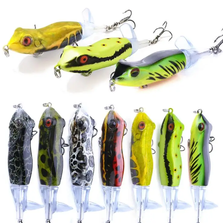 

7 colors isca artificial Propeller tractor hard floating water frog fishing lure 9cm/11g señuelos de pesca popper lure