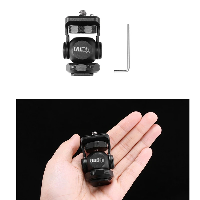 FFYY-UURig R015 кронштейн для монитора мини шаровая Головка Gimbal с холодным башмаком крепление для смартфона Nikon Canon sony DSLR камеры аксессуары