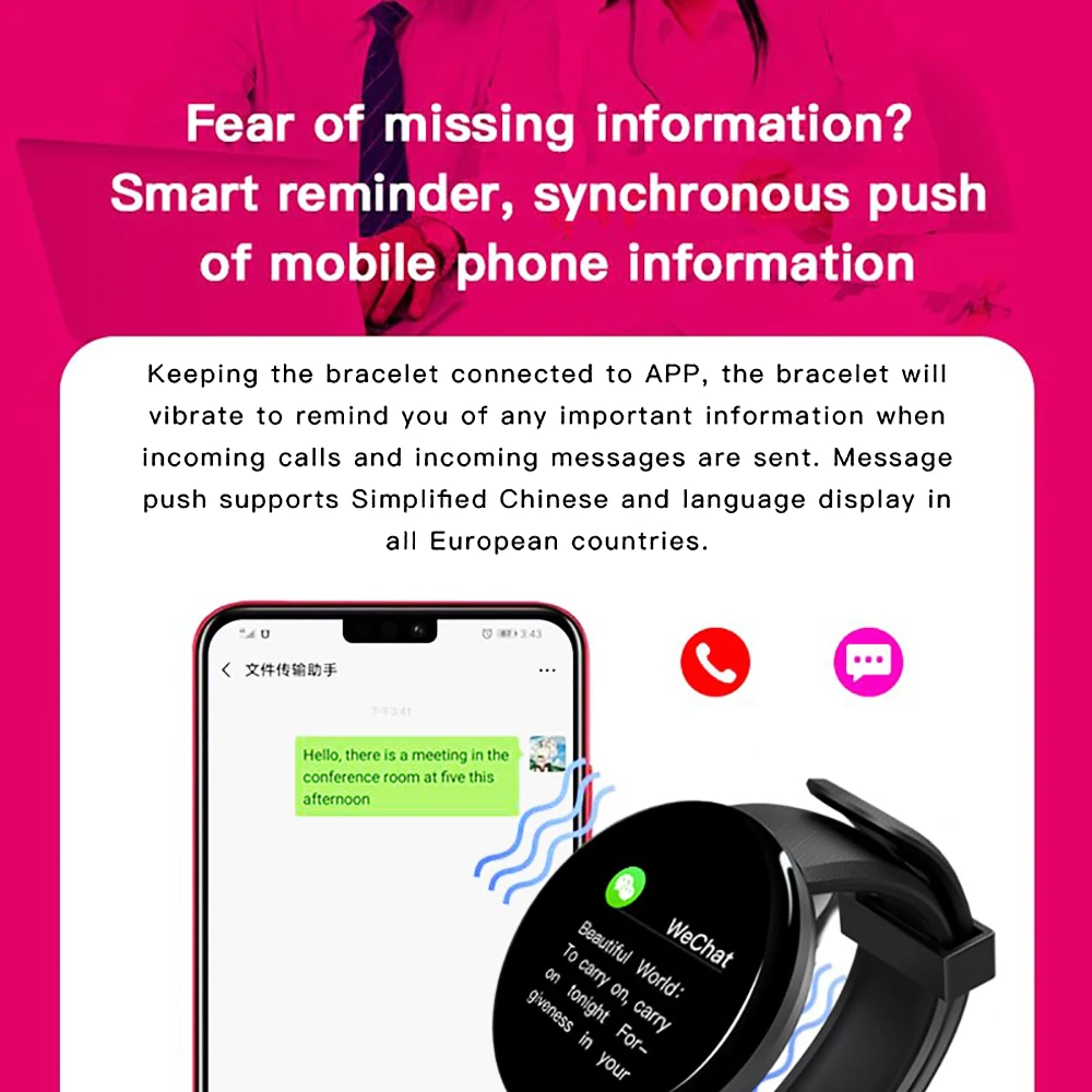 Rovtop D18 умные часы для мужчин и женщин, кровяное давление, круглые умные часы, водонепроницаемые спортивные Смарт-часы, фитнес-трекер для Android Ios