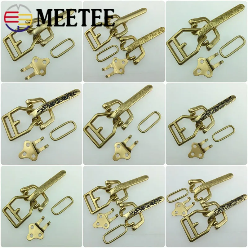 1 комплект = 4 шт. Meetee Твердый латунный ремень пряжки для мужчин DIY пояс Джинсы Кожа ремесло для 38 мм ремень аксессуары