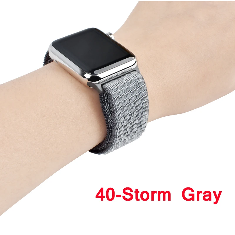 Ремешок для Apple watch band 5 4 44 мм 40 мм Sport Loop correa 42 мм 38 мм Iwatch series 3 2 ремешок для часов браслет дышащие аксессуары - Цвет ремешка: 40-Storm Gray