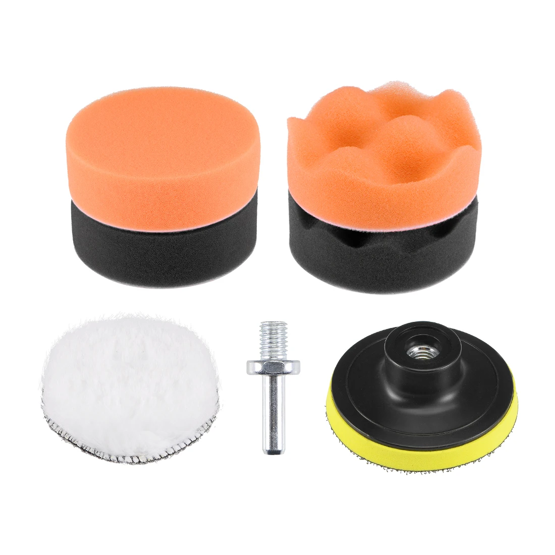 

UXCELL 7pcs/set 3" Car Foam Drill Polishing Pad Kit, Flat and Waved Sponge Pads with M10 Drill Adapter for Auto