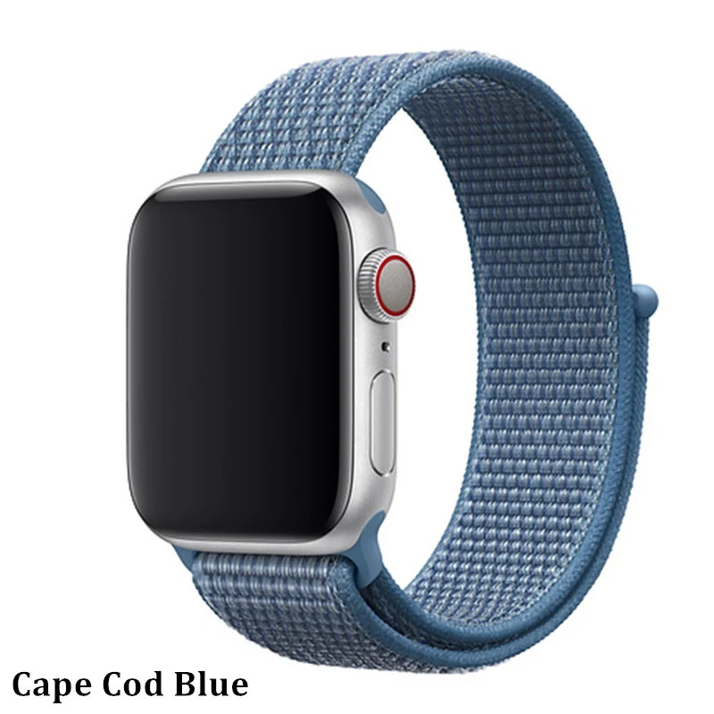 Спортивная петля для Apple watch ремешок Apple watch 4 группа 44 мм 40 м iWatch ремешок 42 мм 38 мм нейлоновый браслет ремешок для часов серии 3 2 1 44 - Цвет ремешка: Cape Cod Blue