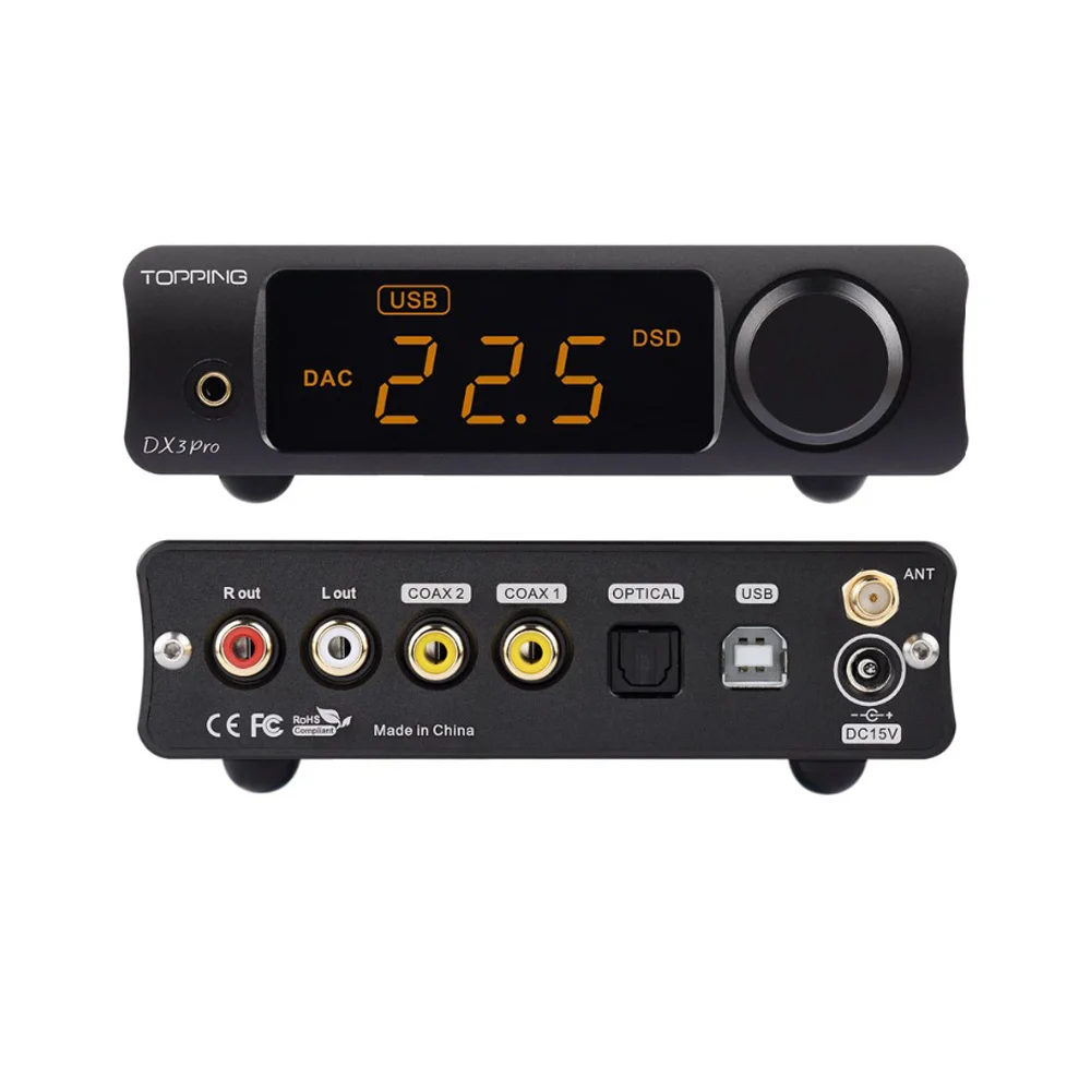 Усилитель TOPPING DX3 PRO LDAC Bluetooth 5 0 HiFi с чипом AK4493 XMOS XU208 DSD512 PCM32bit/768kHz для