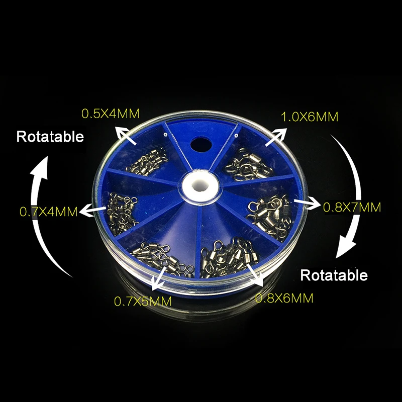 GLUREE 75 шт./кор. нержавеющая сталь Рыбалка поворотный комплект оснастки шарикоподшипника замок прокатки поворотный Разъем Аксессуары для рыбалки, крючок комплект