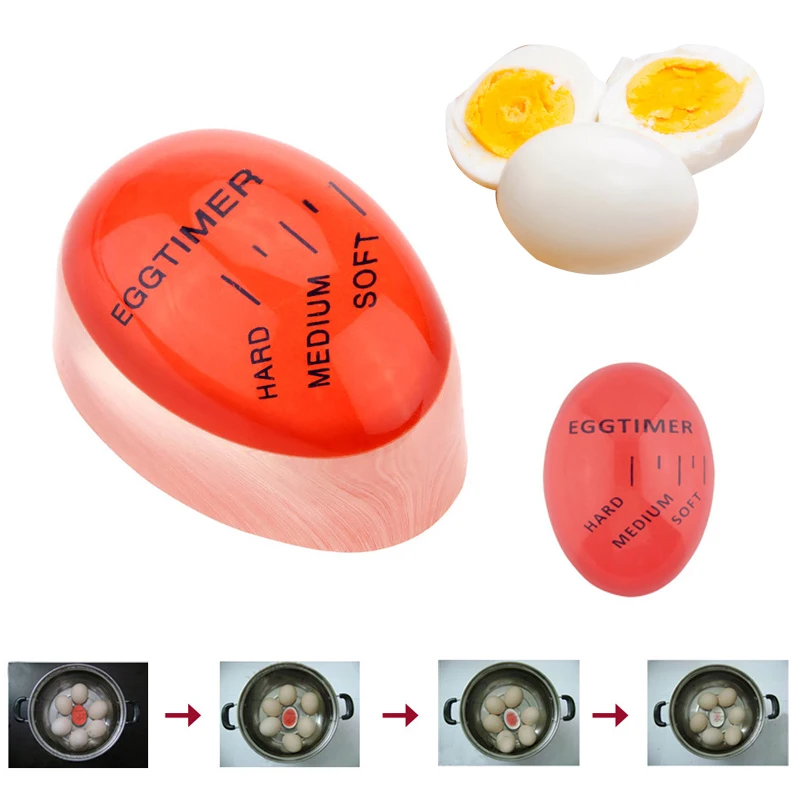 Творческое яйцо идеальный цвет таймер с изменяющимся вкусным мягким твердым вареным яйцом для приготовления пищи кухня Экологичная Смола таймер красный таймер