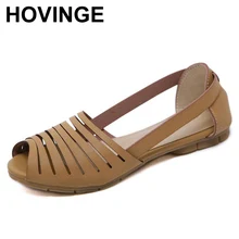 HOVINGESummer/Женская обувь; плоские на низком каблуке; женская обувь без застежки