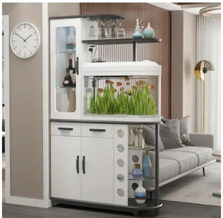 Living room fish tank partition cabinet porch cabinet shoe integrated partition screen simple modern wine