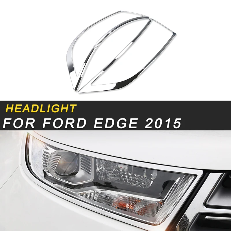 

For Ford Edge 2015 Car Styling Front Light Lamp Headlight Cover Trim Frame Sticker Exterior Accessories
