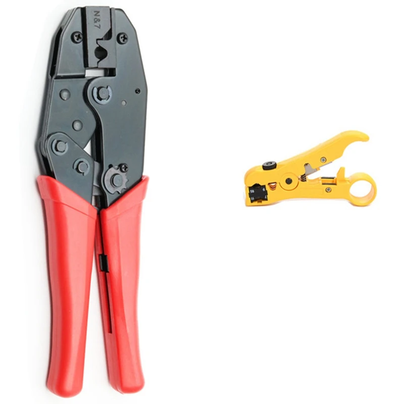 

HOT-1SET RJ45 Crimper Cat7 Cat6A Hand Tools Crimping Cable Stripper Pressing Line Clamp 8P8C Pliers Connector Clip Clipper