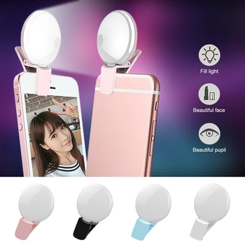 

Mobile Phone Selfie Ring Flash Lens Beauty Fill Light Lamp Portable Clip For Photo Camera Cell Phone Smartphone Fast Shipping
