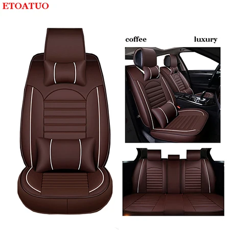Универсальные кожаные автомобильные чехлы для Ford escort fiesta mondeo Focus Fiesta Edge Explorer aurus S-MAX F150 Everest автомобильные чехлы - Название цвета: coffee luxury