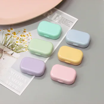 

Solid Color Mini Contact Lens Case with Mirror Travel Kit Women Eyes Contact Lens Container Box Eye Contacts Lenses Case Bag