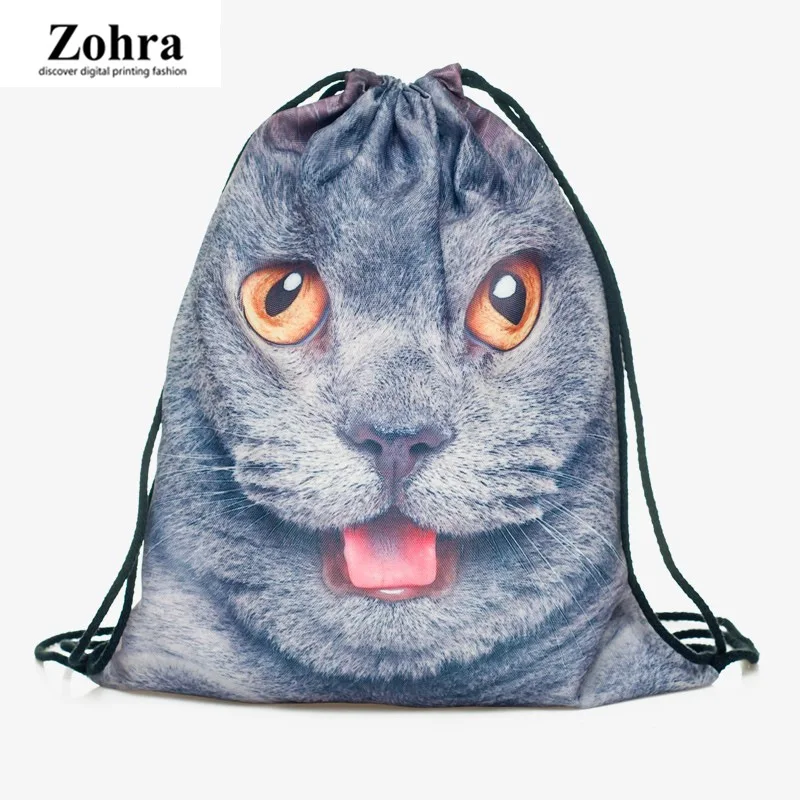 

Zohra New Style 3D Digital Printing Drawstring Bag Shopping Storage Drawstring Backpack