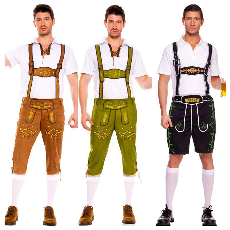 Немецкий Октоберфест костюм на подтяжках баварский мужской Lederhosen карнавальный