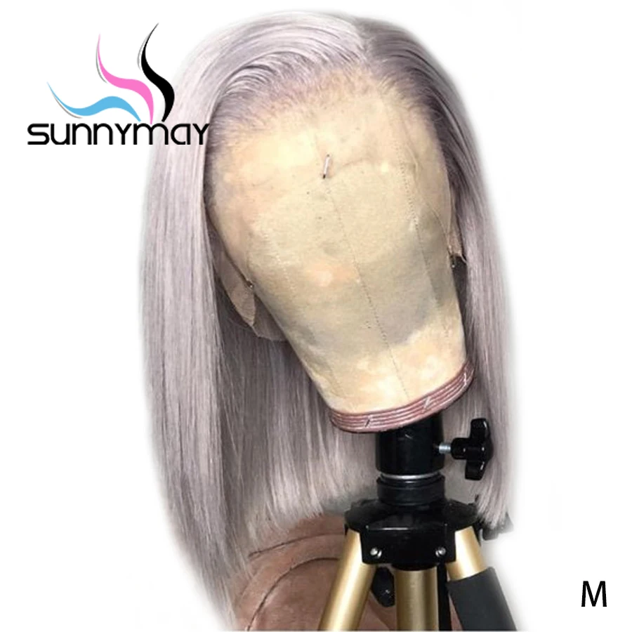 Sunnymay 13x4 серая расцветка прямые человеческие волосы парики 130% предварительно