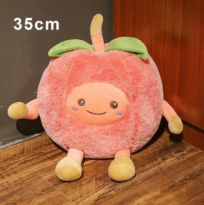 35cm cherry 30-60 см мультфильм моделирование фрукты плюшевая игрушка милый ананас арбуз вишня плюшевая подушка украшение дома дети девочка подарок - Цвет: 35cm cherry