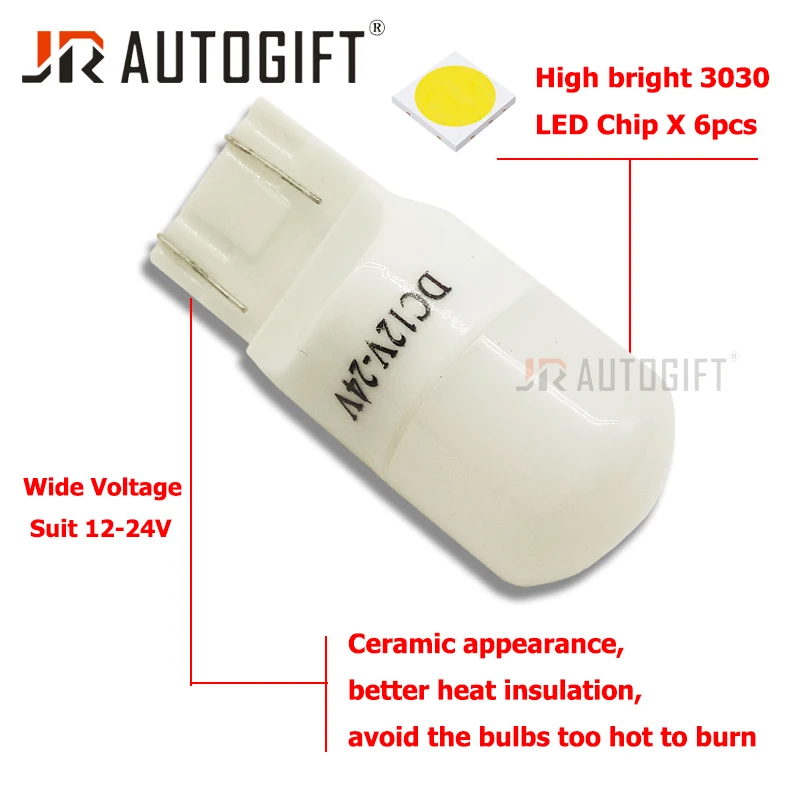 20x Керамика светодиодный 12-24V S25 T20 1157 BAY15D P21/5 Вт светодиодный лампы 1156 BA15S P21W 7440 7443 Автомобильный свет DRL Противотуманные фонарь заднего хода