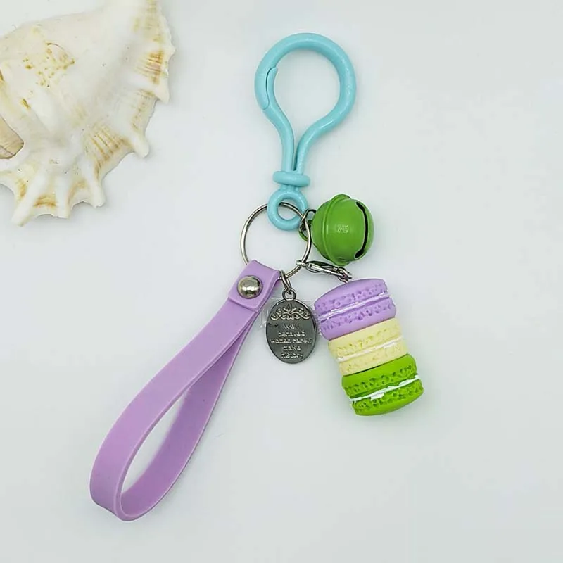 Женский брелок для ключей в виде торта, Модный милый брелок для ключей в виде французского пирожного, сумка, брелок для ключей в автомобиль, свадебные, вечерние, Подарочные ювелирные изделия 17278 - Цвет: New Purple 1