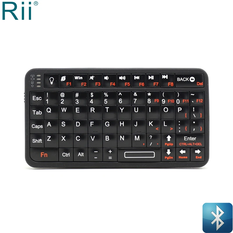 Мини Bluetooth клавиатура Rii 518 с подсветкой для iPhone XR iPad Pro Macbook беспроводная Galaxy S10 +