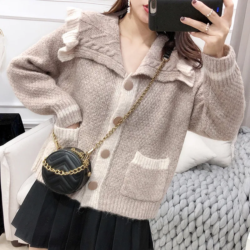 #^Special Price Harajuku Kawaii Sweaters Female 2019 Autumn Winter Sweet Student Kinnted Cardigan Loose Oversize Knit Coat Cute Oversize Sweater #^Special Price Harajuku Kawaii Sweaters Female 2019 Autumn Winter Sweet Student Kinnted Cardigan Loose Oversize Knit Coat Cute Oversize Sweater