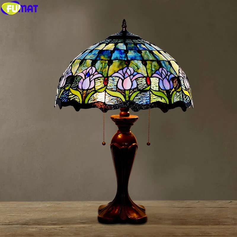 Otros lugares diferencia cosecha FUMAT Lámpara de escritorio de estilo Tiffany, luz de mesa de decoración  artística, con diseño de mariposa de tulipán, Libélula, colorida|Lámparas  de mesa LED| - AliExpress