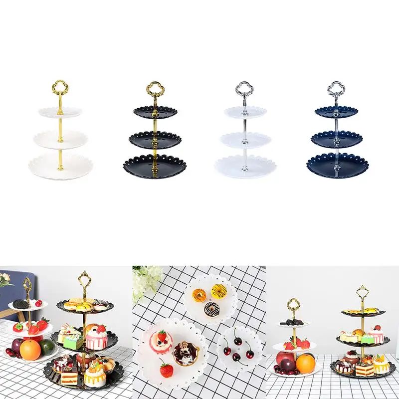 

1set 3 Layers Cake Stand Wedding Cake Plate Stand Dessert Fruits Vegetable Placed Tool Wedding Birthday Party Cupcake Stand
