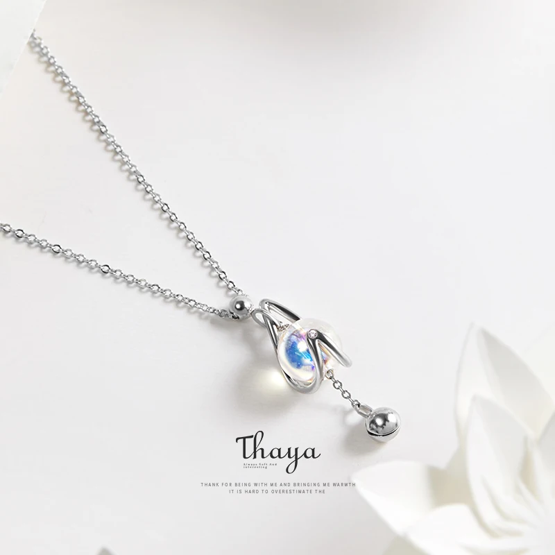 Günstig Thaya Einzigartige Stil Wasser Tropfen Halskette 925 Silber Farbe perlen Halskette für Mädchen Besonderes Geschenk