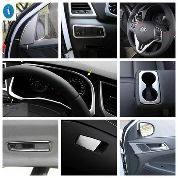 

Yimaautotrims Water Cup Holder Panel / Dashboard Instrument Panel Screen Frame Cover Trim For Hyundai Tucson 2016 - 2020 Matte