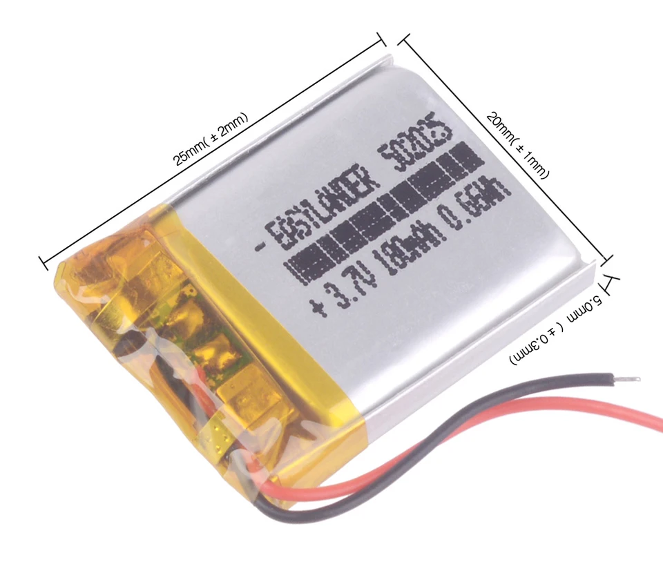BATTERIE al polimeri di litio a celle 3,7 volt 320 mAh 701435 basso drenaggio
