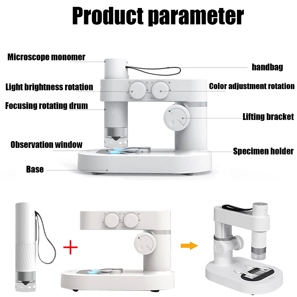 Children Biological 400X WIFI Digital Electronic Portable Microscope Home School Science Educational Toy Gift For Phone PC Ipad