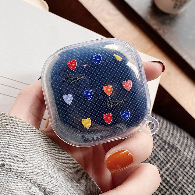 and Astronaut Headphone Case For Samsung Galaxy Buds Live / Pro Buds2 Case flower Soft TPU Transparent Earphone Cover Hook