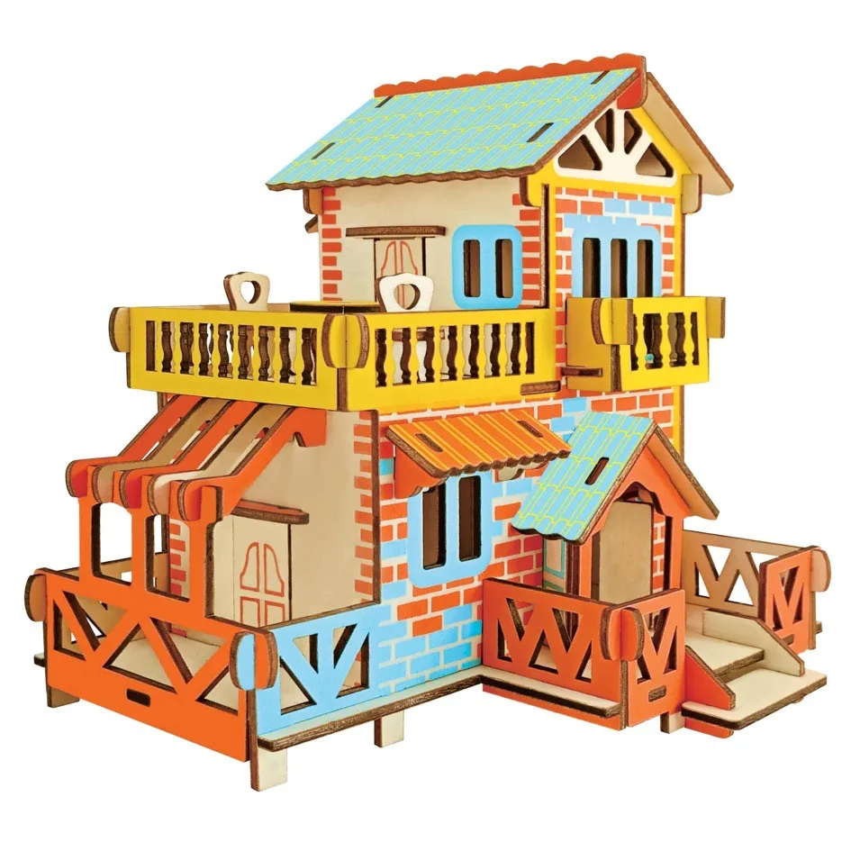 country cottage diy 3d wooden puzzle woodcraft as