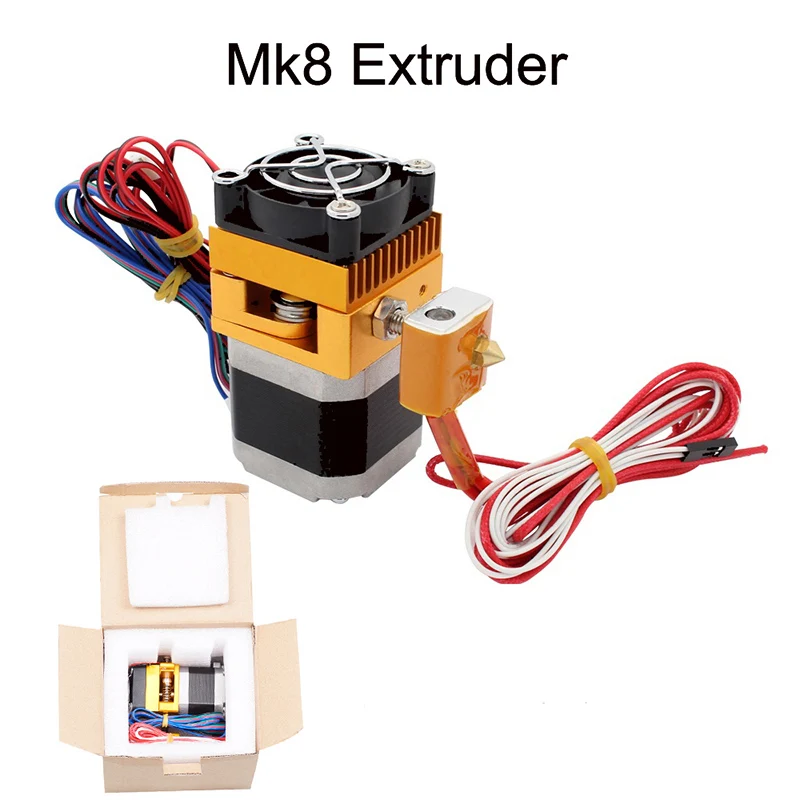 

MK8 Extruder Single spray J-Head Hotend 0.4mm Nozzle Kit 1.75mm Filament Extrusion with Box Motor Throat Aluminum Part