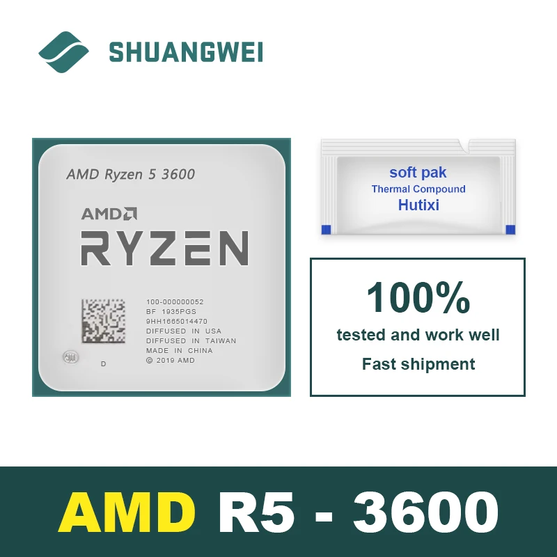 Термопаста Shuangwei с процессором AMD Ryzen 5 3600 R5 3 6 ГГц шестиядерный процессор