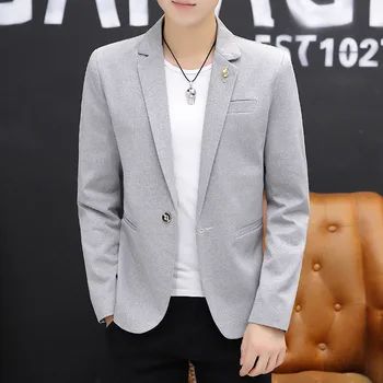 

The new men's cultivate one's morality spring season 2020 British teenagers pure color leisure suit