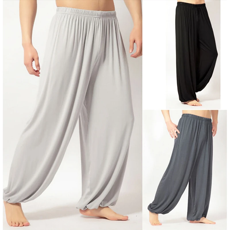 Sport Men Pants Yoga Bloomers Dance Running Male Trousers Tai Chi Jogging Exercise Slacks Elastic Quick Dry L-3XL (6)