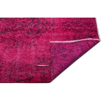 

Handmade Fuchsia Vintage Overdyed Turkish Area Rug 107x210 Cm-3'6''X6'11''